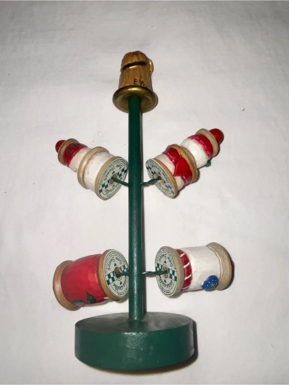 Hand-Painted Holiday Set: 3 Angels; 1 Thimble tree; 1 Santa candle snuffer